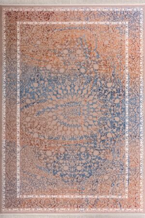 Nadia Beige and Navy Blue Traditional Rug