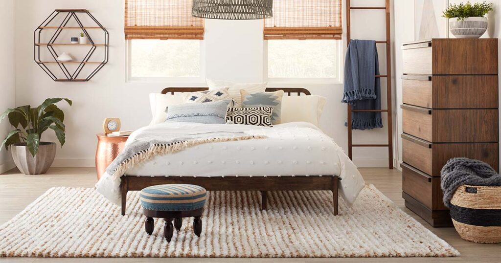 Place a Rug in a Bedroom 